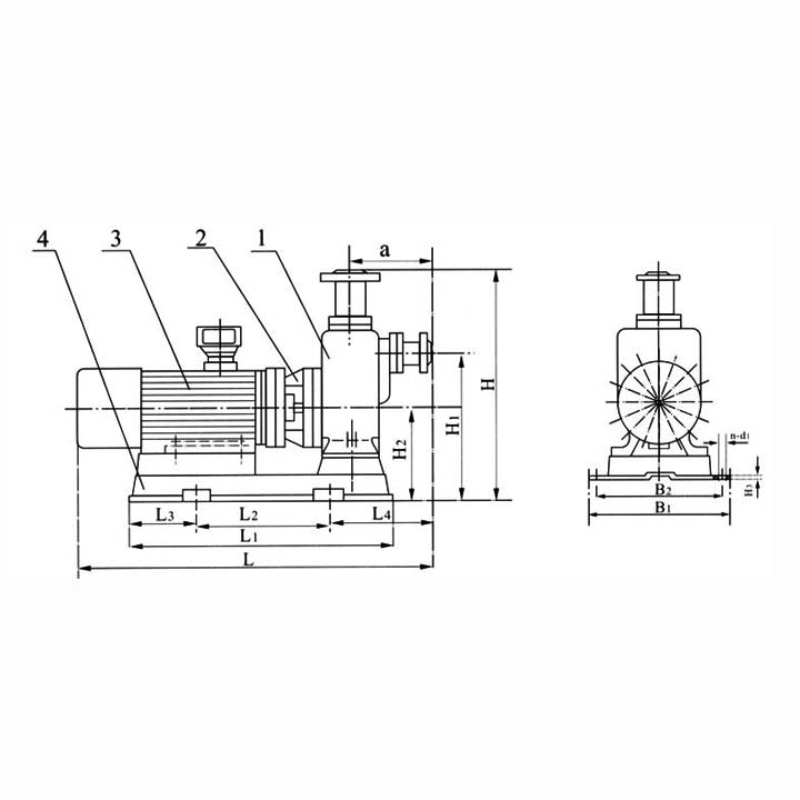 ZWL自吸排污泵安裝尺寸圖